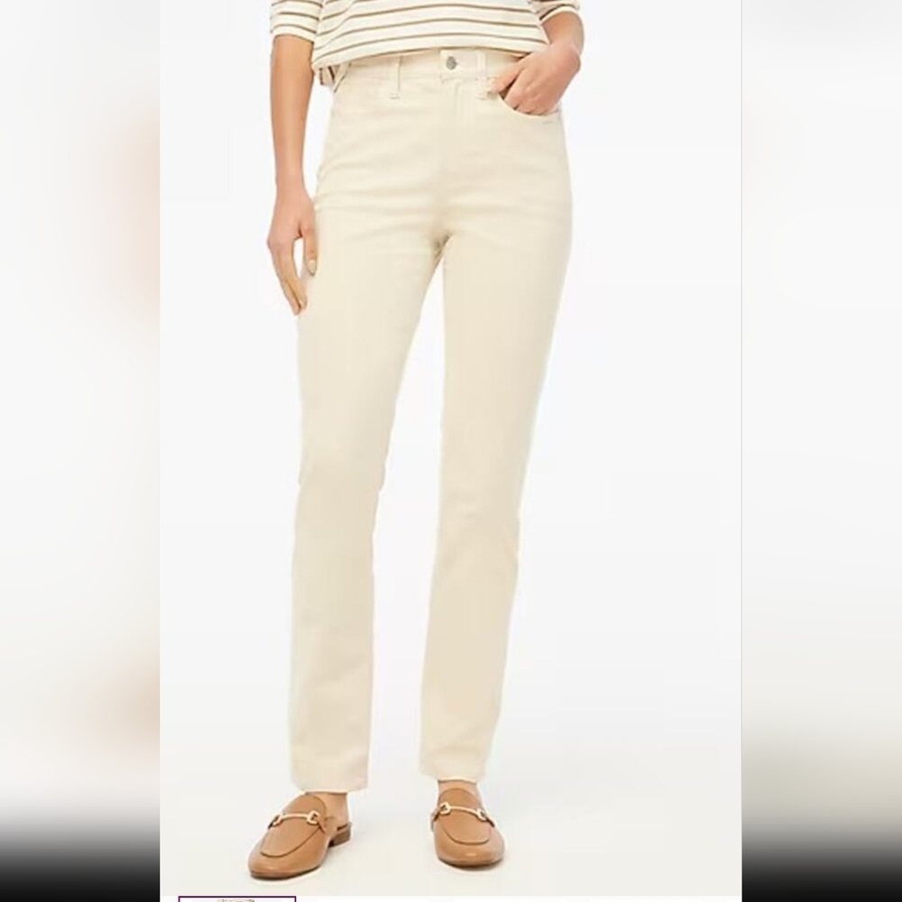 J. Crew Women's Cream Straight Leg Jeans